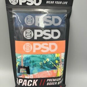 3 Pack! PSD 7" Inseam Bandanna Orange Core Standard Boxer Briefs Sz M, 32-34"